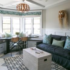 Transitional Family Room Is Fun, Playful