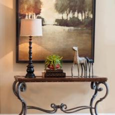 Watercolor Painting Above Elegant Side Table