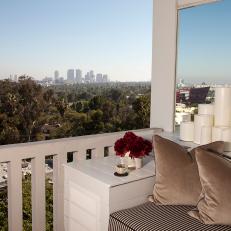 Beverly Hills Terrace With Candles and Skyline View