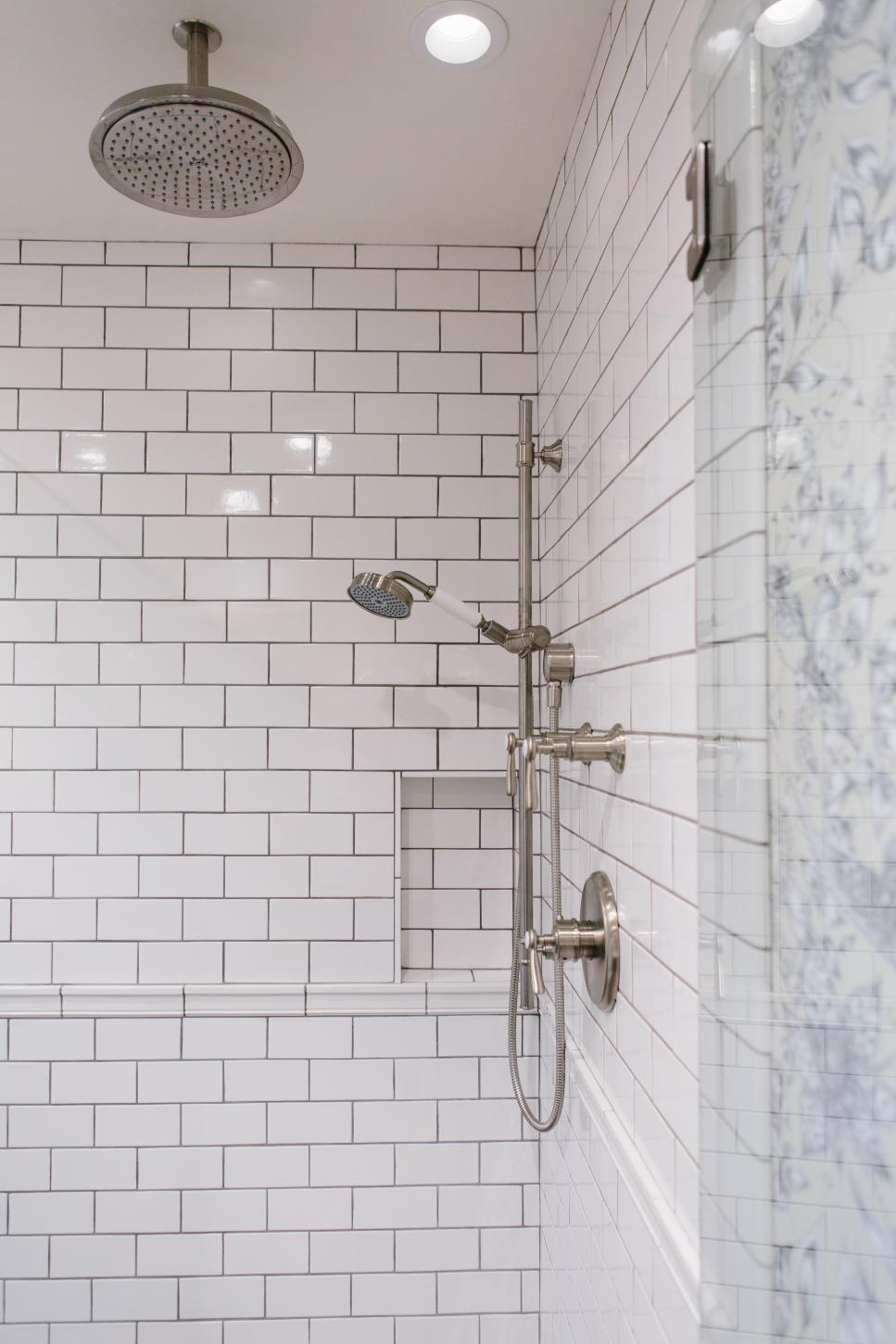 White Subway Tile Adds Dimension To, Tiles For Shower Stalls