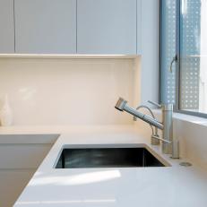 Modern Kitchen Sink With Brushed Chrome Faucet
