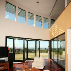 Living Room With Glass Folding Doors