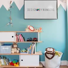 Kids' Playroom With Bookshelves and Baskets for Storing Toys