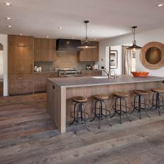 Contemporary Kitchen Boasts Stunning Rustic Accents 