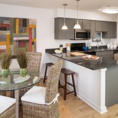Transitional Kitchen and Dining Room are Open, Relaxed