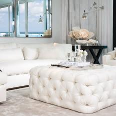 All White Living Room with Beautiful Ocean Views