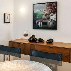 Dining Room With Midcentury Console Table Buffet