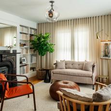 Neutral Living Room is Eclectic, Comfy