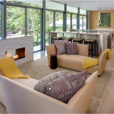 Contemporary Living Room is Open Concept