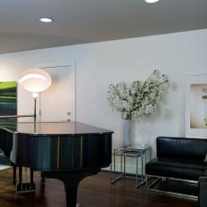 Contemporary Music Room With Piano