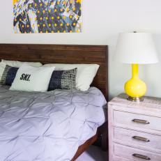 Bold Yellow Accents Enliven Contemporary Bedroom