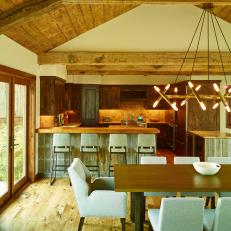Rustic Kitchen and Dining Area With Contemporary Flair