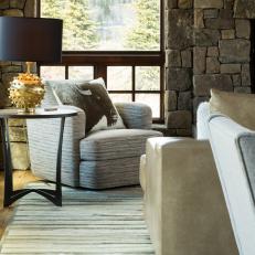 Contemporary Armchair Creates Impact in Rustic Living Room