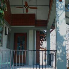 Blue Craftsman Porch and Front Door