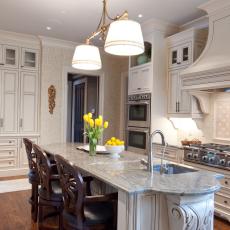 Inviting Kitchen With Eat-In Island