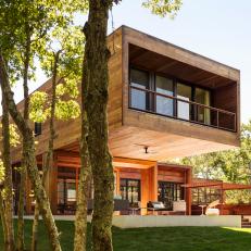 Cantilevered Modern Cabin With Patio