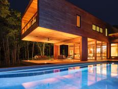 Cantilevered Modern Wood Cabin and Pool