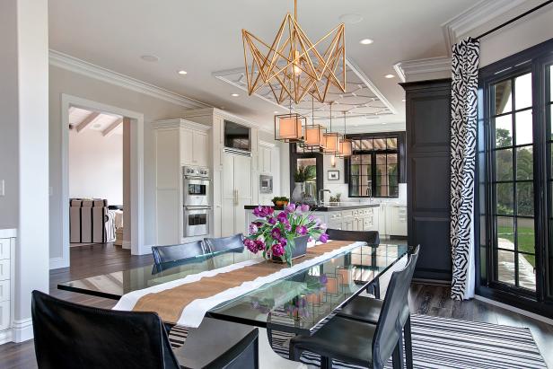 Dining Space With Geometric Pendant
