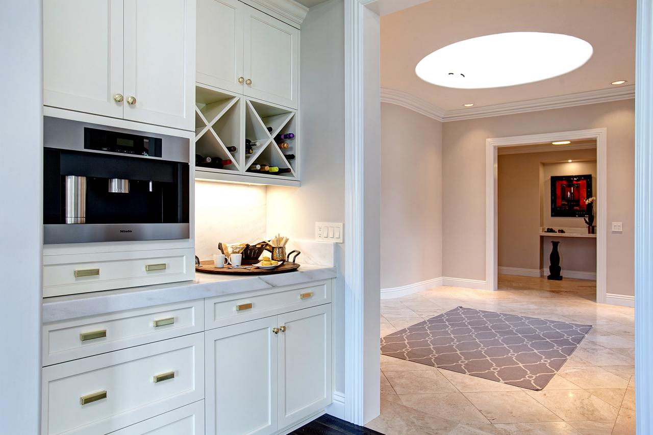 White Kitchen Cabinets And Wine Racks Hgtv