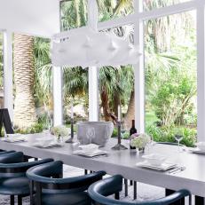Modern Dining Room Boasts Floor-to-Ceiling Windows