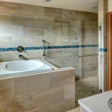 Luxurious Master Bathroom with Bathtub and Walk-in Shower