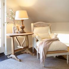 Comfortable Reading Nook in French Country Bedroom