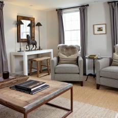 Gray, Eclectic Living Room is Comfortable, Relaxed