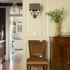 Elegant Dining Room Peers Into Butler's Pantry