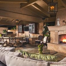 Cozy Outdoor Room With Fireplace