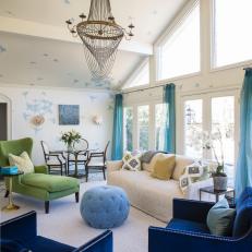 Vivid Color Enlivens Trendy Sitting Room