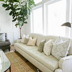 Fresh, White Living Room With Gray & Neutral Accents