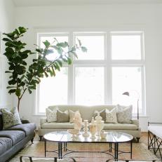 Light & Airy Living Room With Neutral & Gray Furniture
