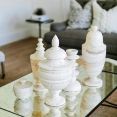 Marble Sculptures Atop Coffee Table