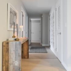 Reclaimed Wood Table Lends Texture to Contemporary Hall