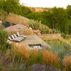 Private Southwestern Contemporary Deck with Swimming Pool 