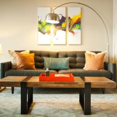 Modern Living Space With Orange Accents