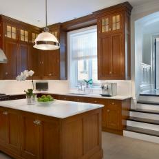 Timeless Kitchen Design With Warm Wood Cabinets