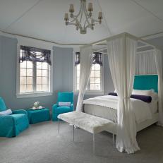 Transitional Teen Girl's Room With Dreamy Canopy Bed