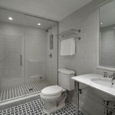 All-Gray Palette Gives Guest Bathroom Spa-Like Feel