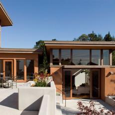 Modern Home Features Two-Level Patio
