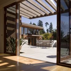 Glass Doors Allow Access to Sunny Terrace