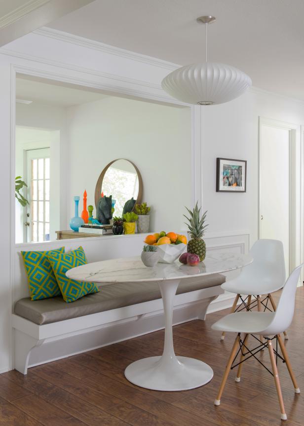 Kitchen Banquette Seating Hardwood Flooring