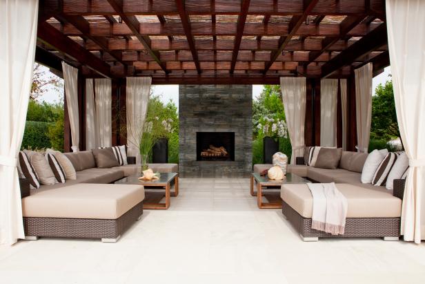 Luxurious and Eco-Friendly Custom Arbor in Stunning Patio | HGTV