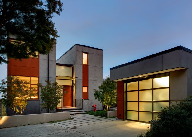 Warm Lit Contemporary Exterior 