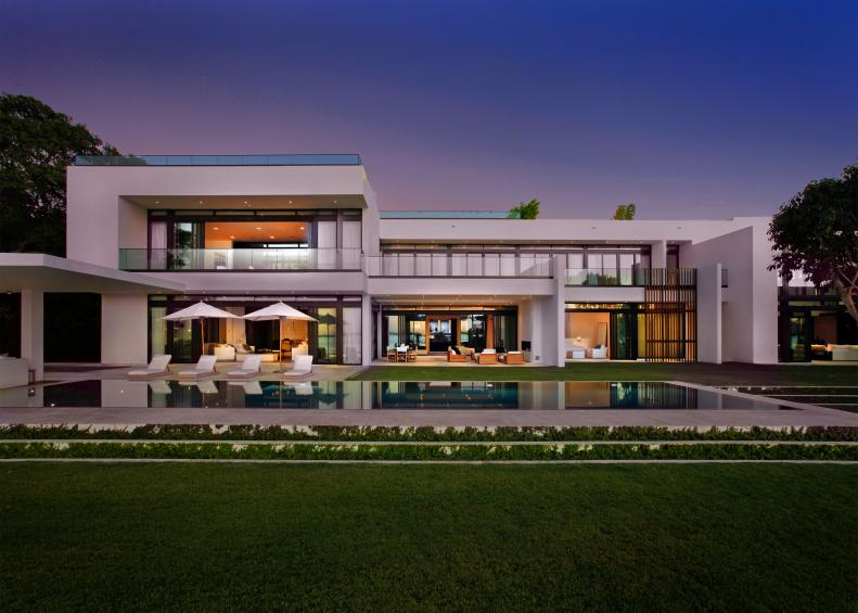 Contemporary Home Exterior With Pool