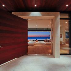 Mahogany Front Door Adds Warmth to Contemporary Design