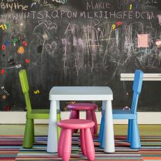 Contemporary Playroom With Engaging Chalkboard Wall