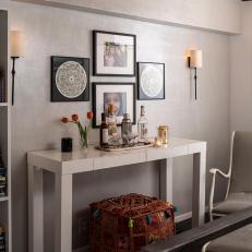 Loft Living Space Features White Console Table