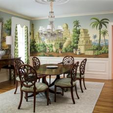 Indian Scenes Come Alive in Traditional Dining Room