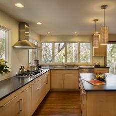 Modern Kitchen with Gray Quartz Countertops